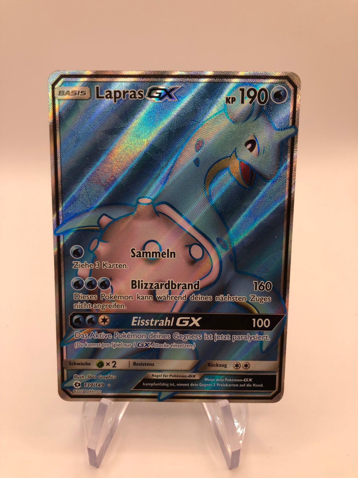 Pokemon Karte GX Fullart Lapras 139/149 Deutsch
