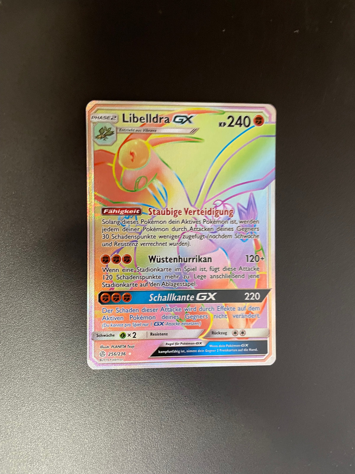 Pokemon Karte GX Rainbow Libelldra 256/236 Deutsch