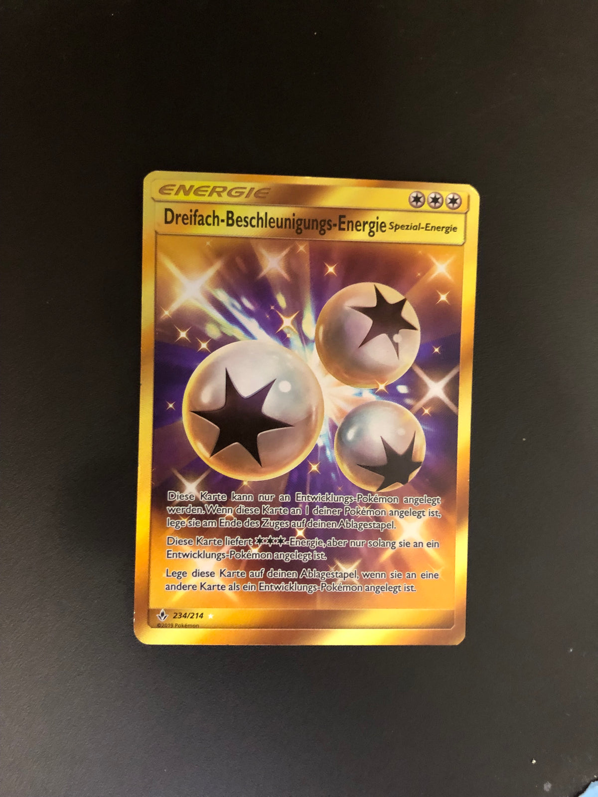Pokemon Karte Gold Energie Dreifach-Beschleunigungs-Energie 234/214 Deutsch