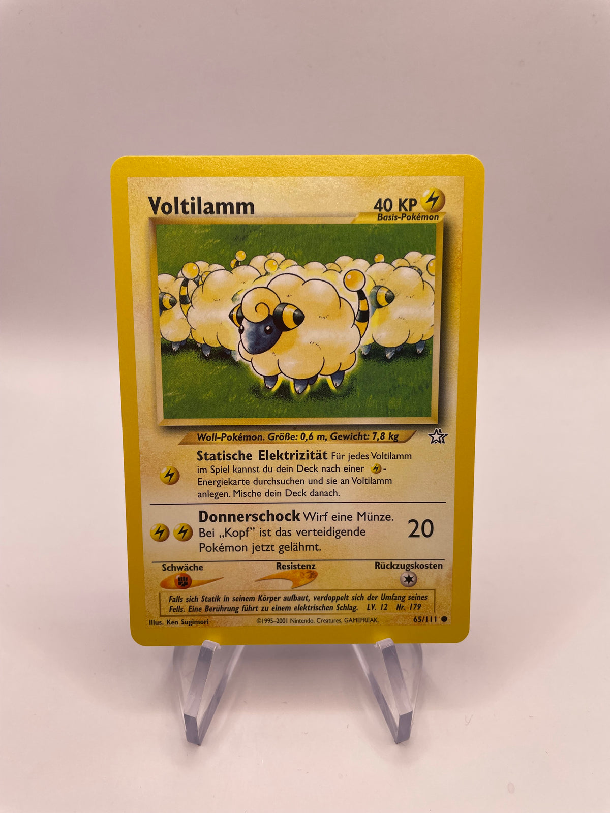 Pokemon Karte Voltilamm Neo Genesis 65/111 Deutsch