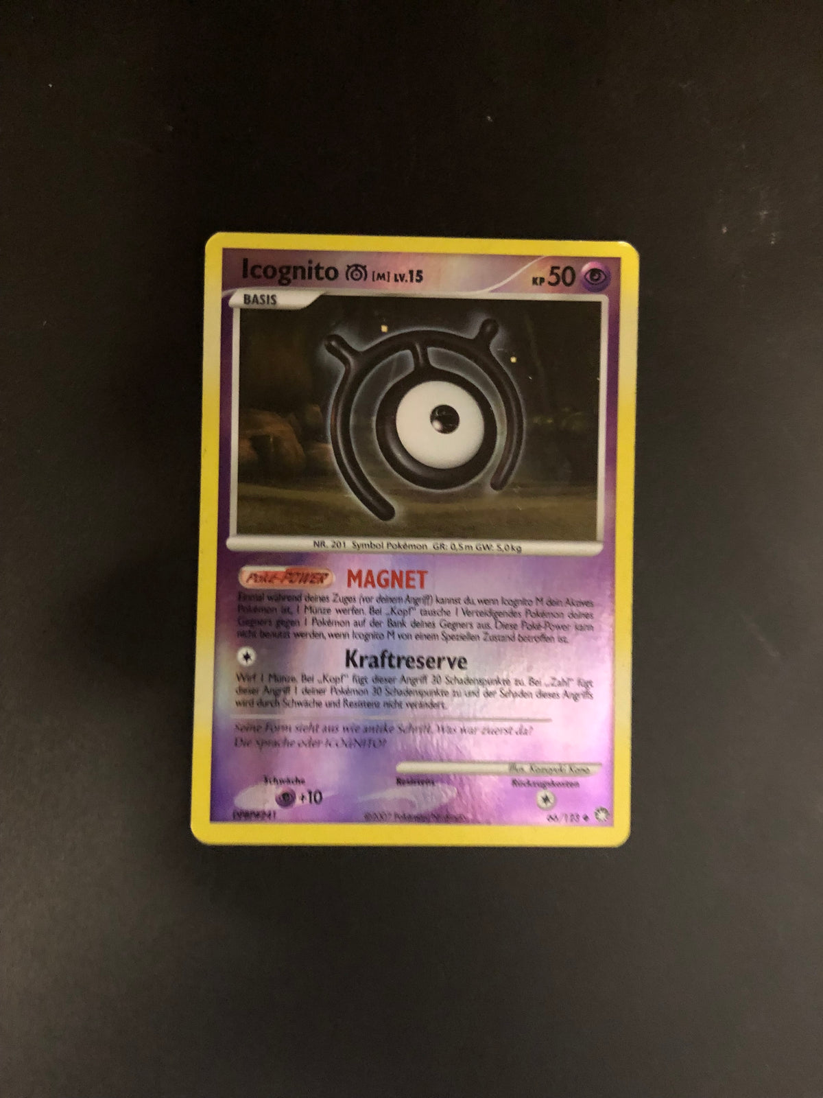 Pokemon Karte Revers Icognito 66/123 Deutsch