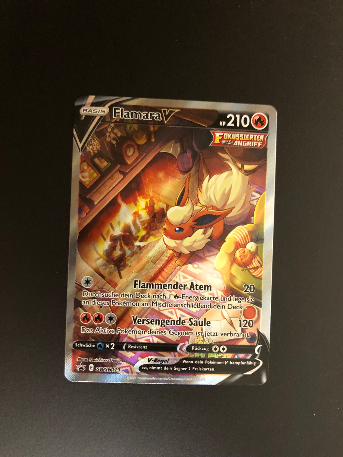 Pokemon Karte Alt Art Promo V Flamara SWSH179 Deutsch