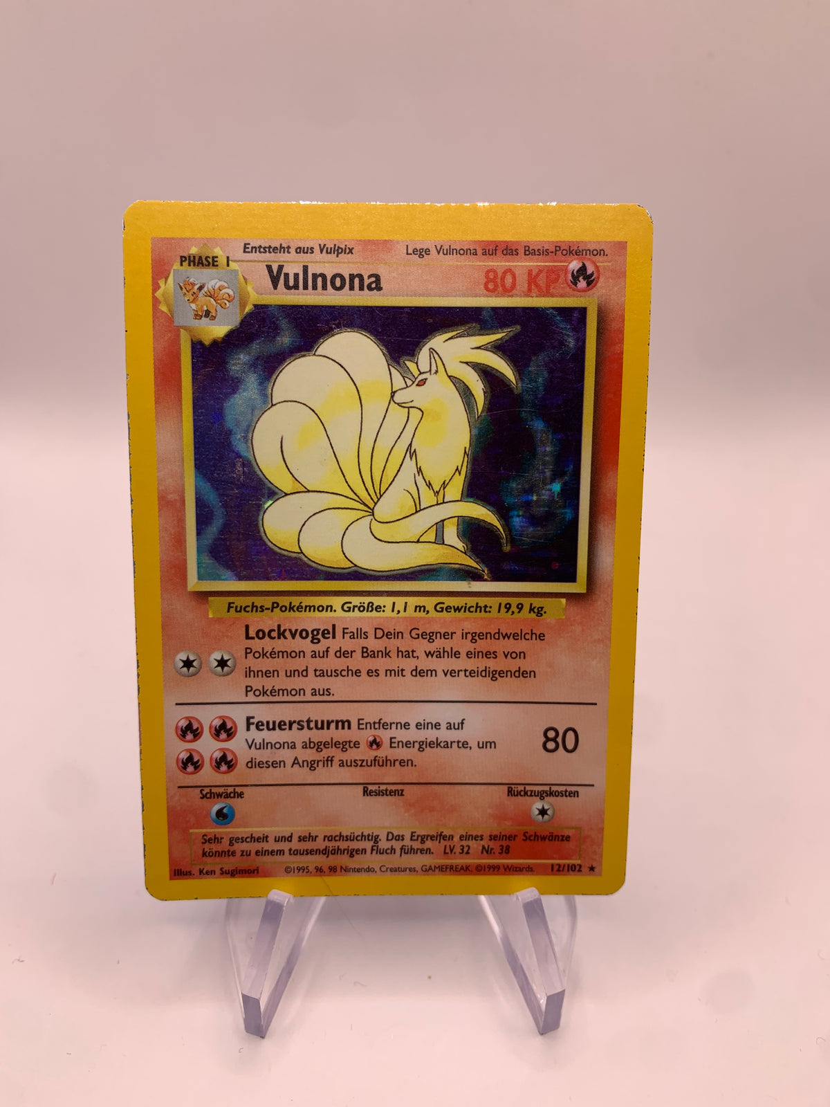 Pokemon Karte Holo Base Set Vulnona 12/102 Deutsch
