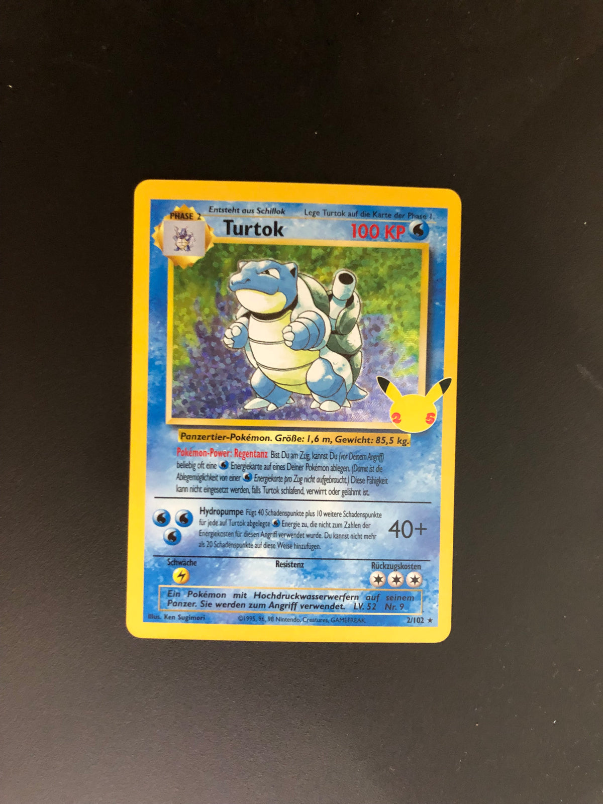 Pokemon Karte Holo Celebration Turtok 2/102 Deutsch