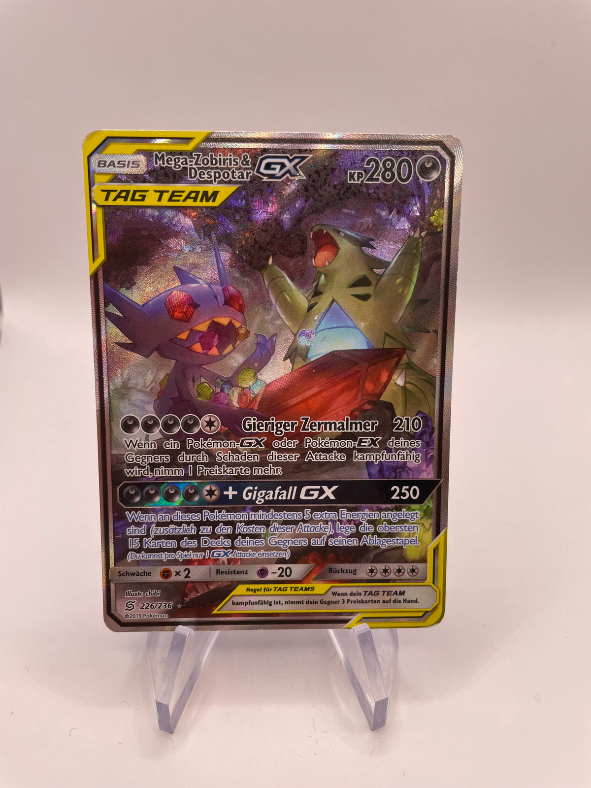 Pokemon Karte GX Tag Team Mega Zorbiris & Despotar 226/236 Deutsch