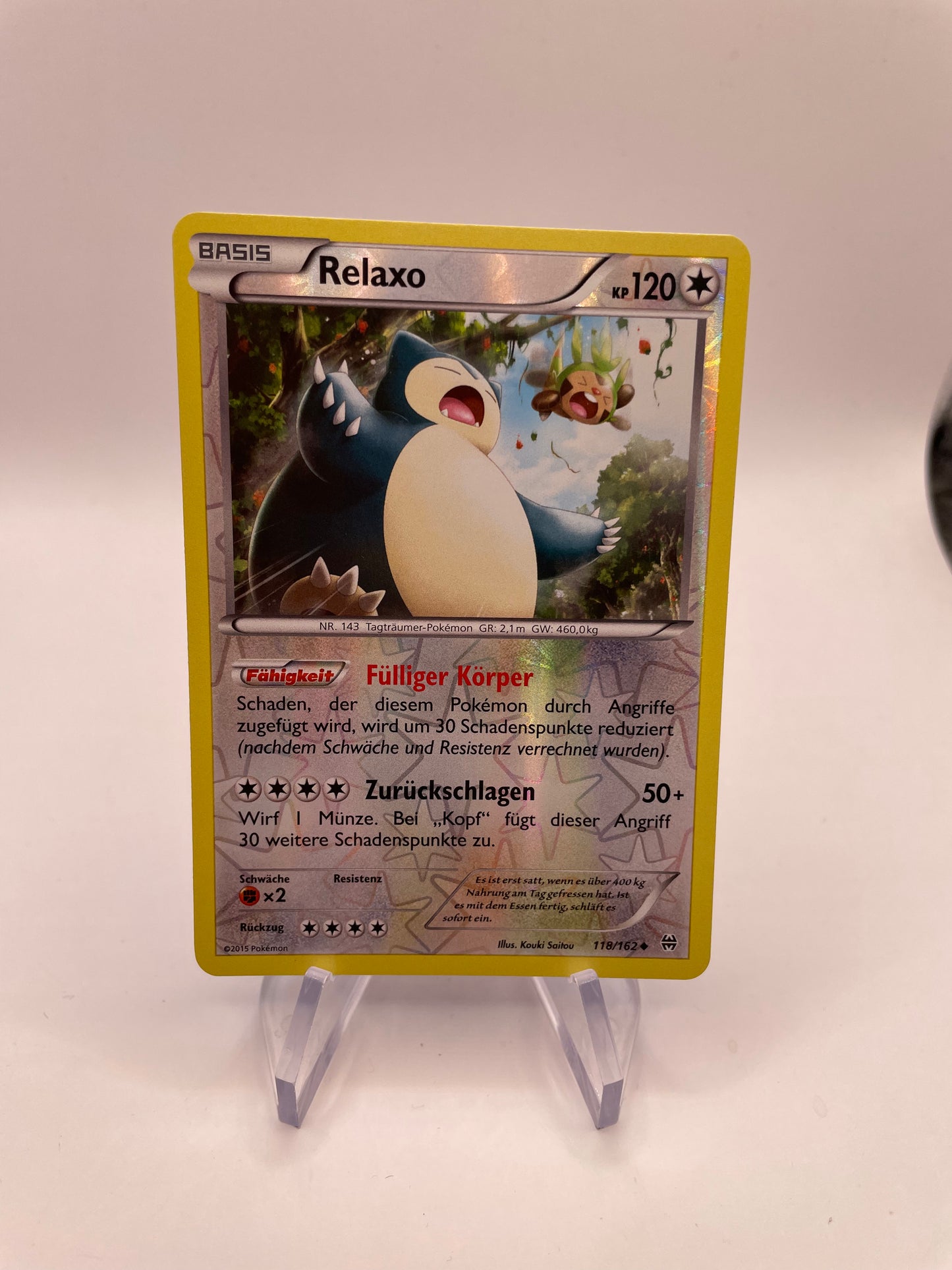 Pokemon Karte Reverse Relaxo 118/162 Deutsch