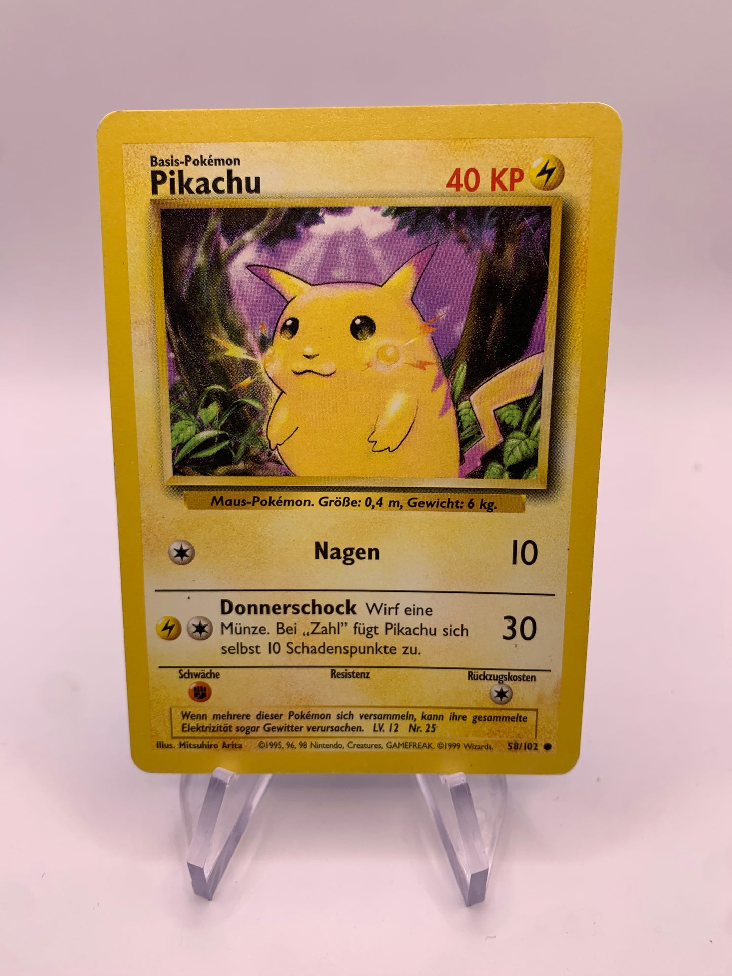 Pokemon Karte Pikachu 58/102 Base-Set Englisch