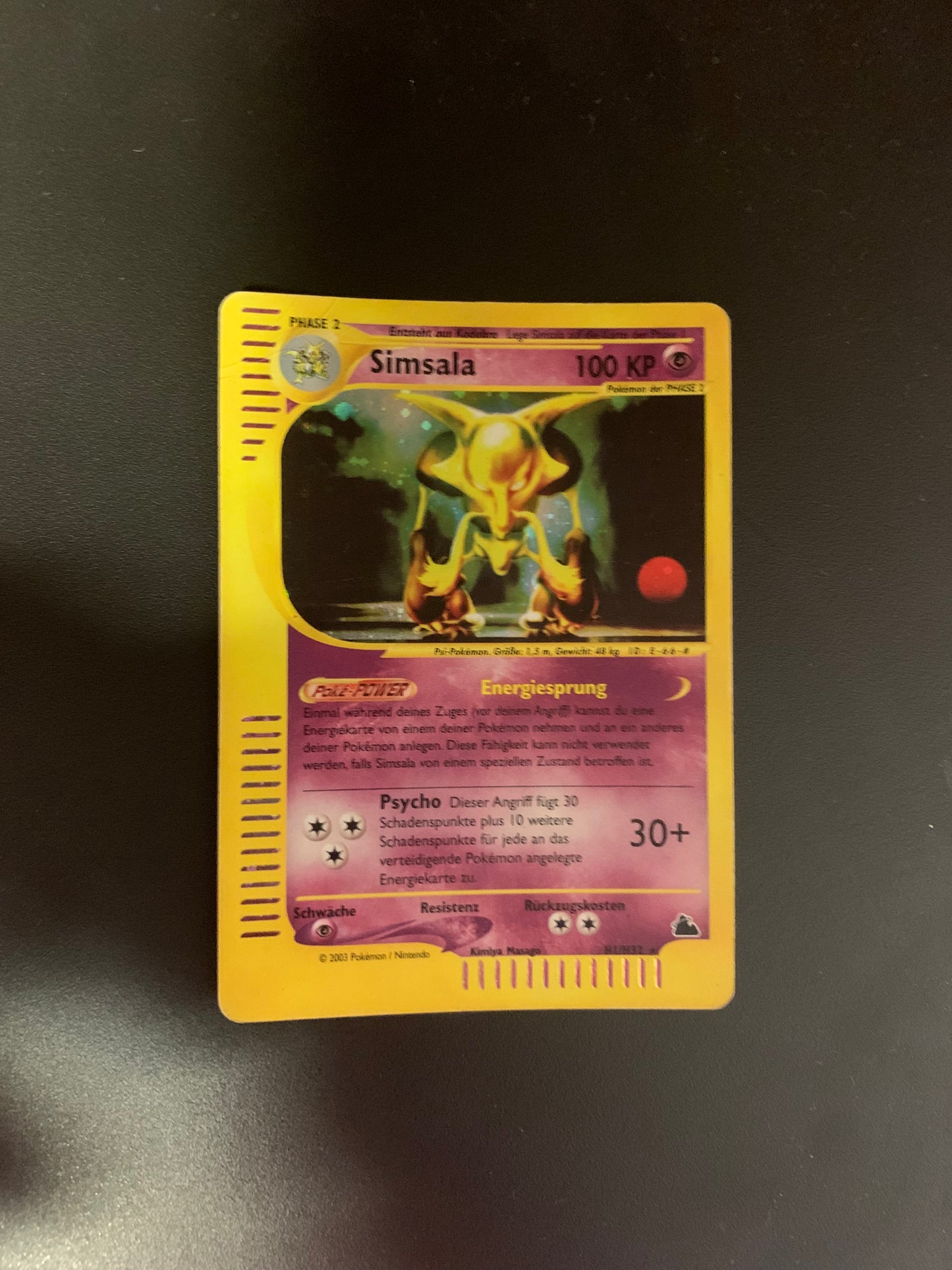 Pokemon Karte E-Serie Holo Simsala H1/H32 Deutsch