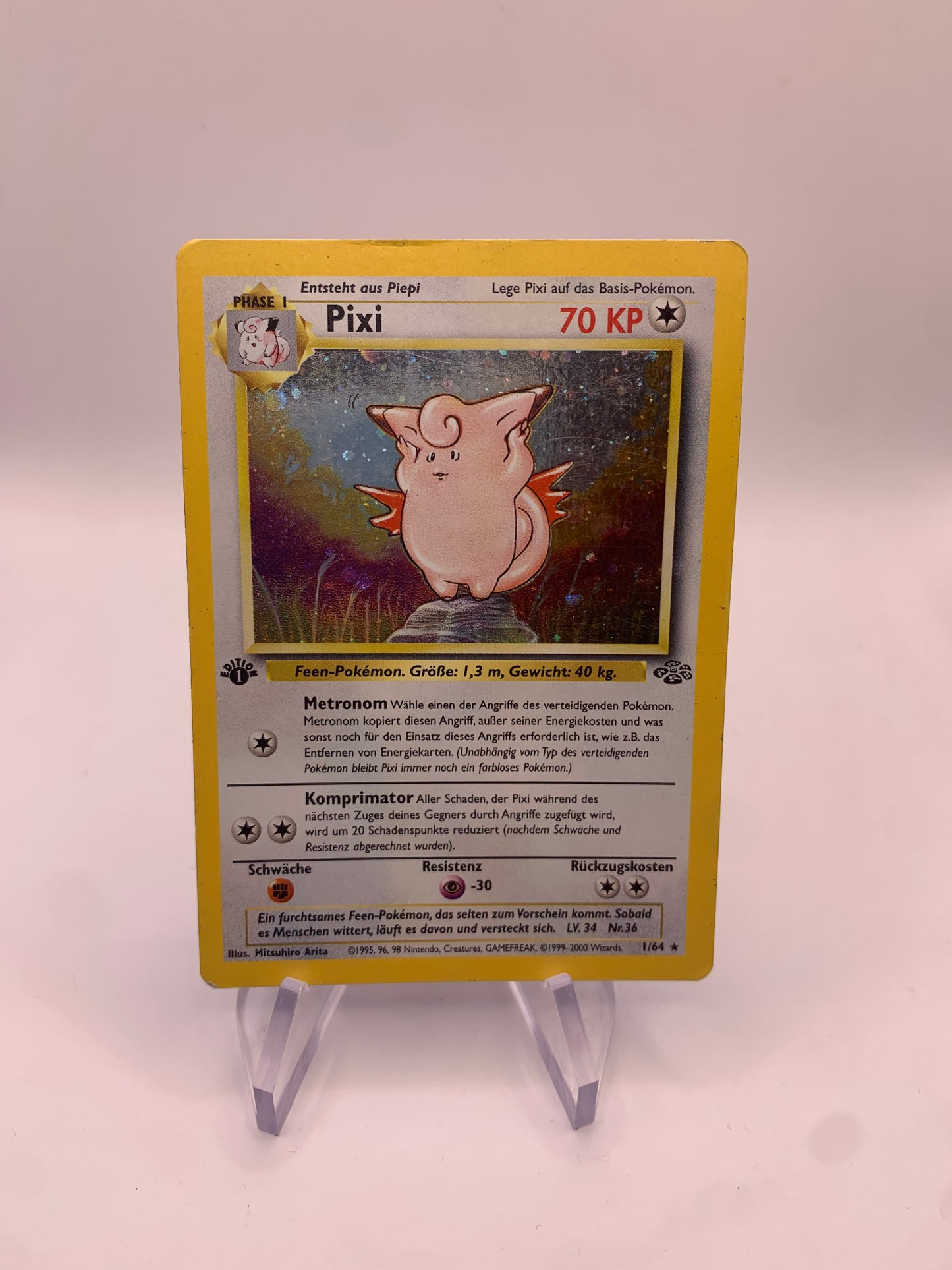 Pokemon Karte Holo 1st Edition Pixi 1/64 Deutsch