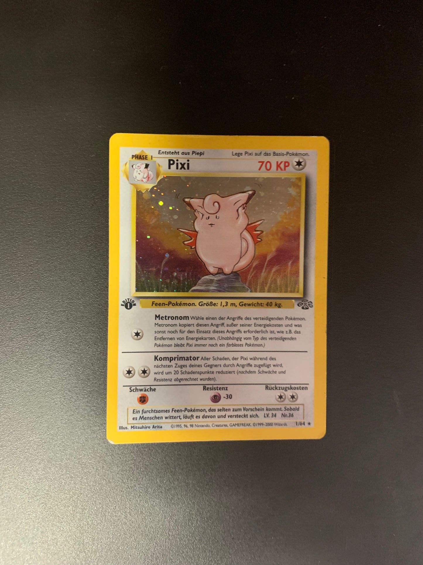 Pokemon Karte Holo 1st Edition Pixi 1/64 Deutsch