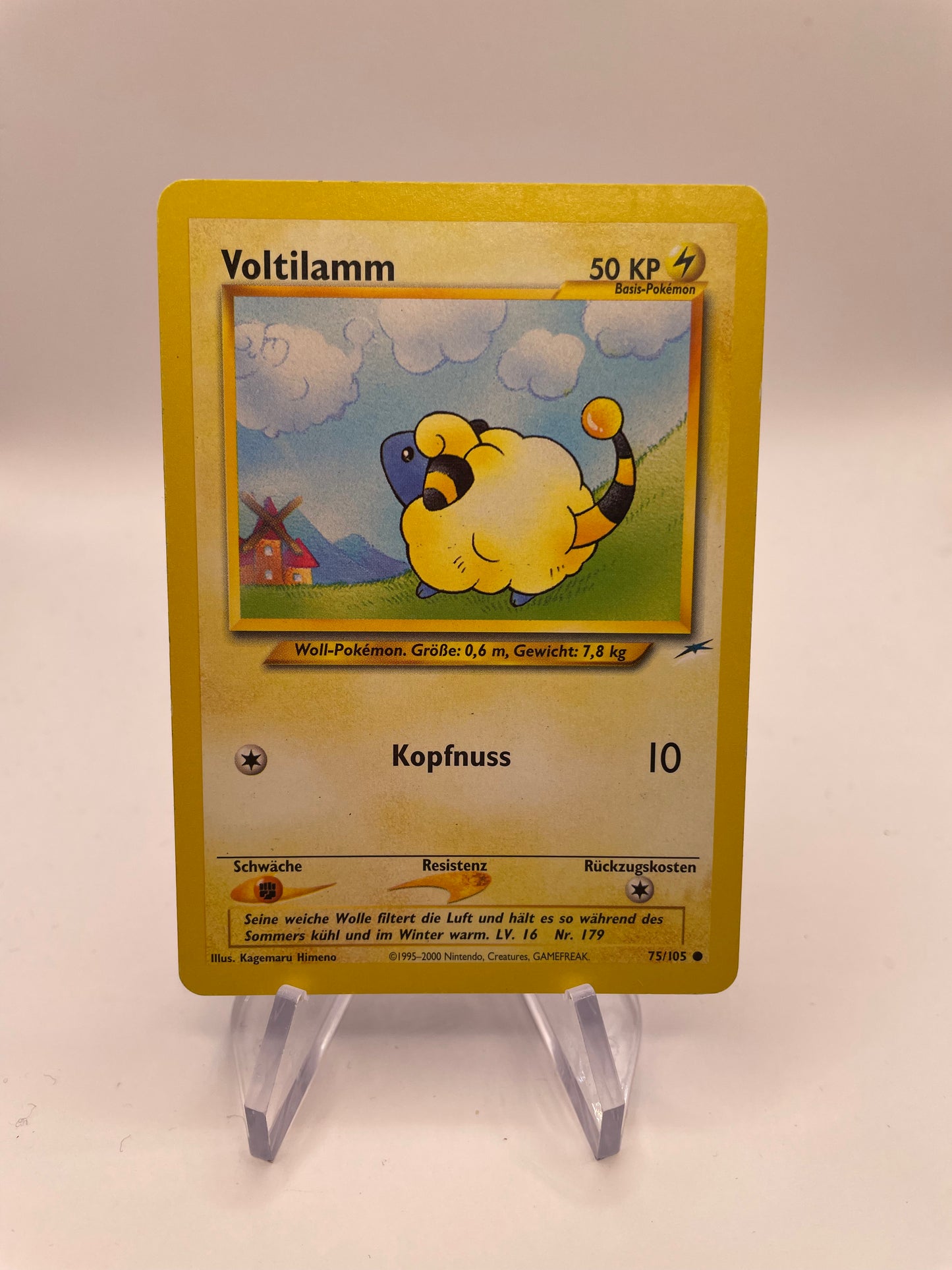 Pokemon Karte Neo Destiny Voltilamm 75/105 Deutsch