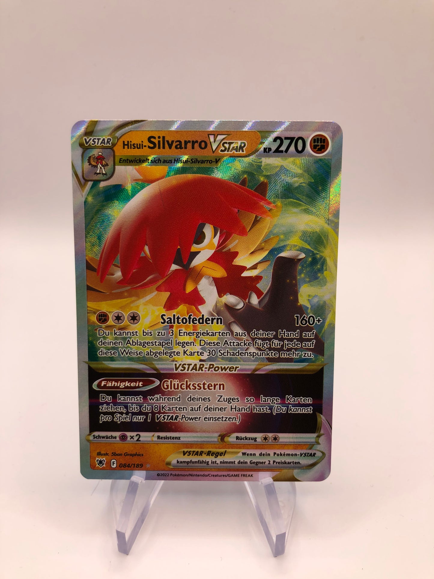 Pokemon Karte Vstar Hisui-Silvarro 84/189 Deutsch