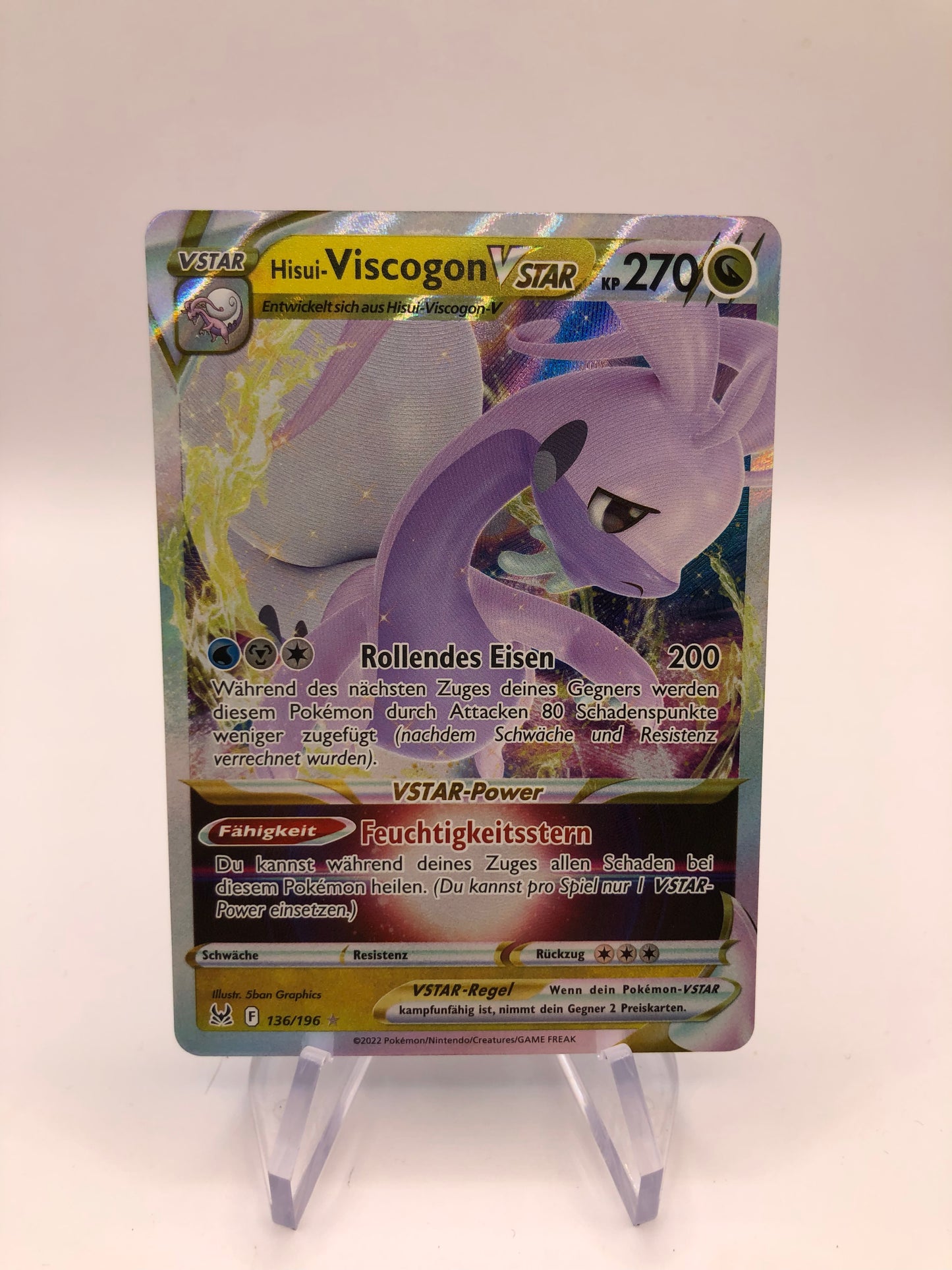 Pokemon Karte Hisui Viscogon 136/196 Deutsch