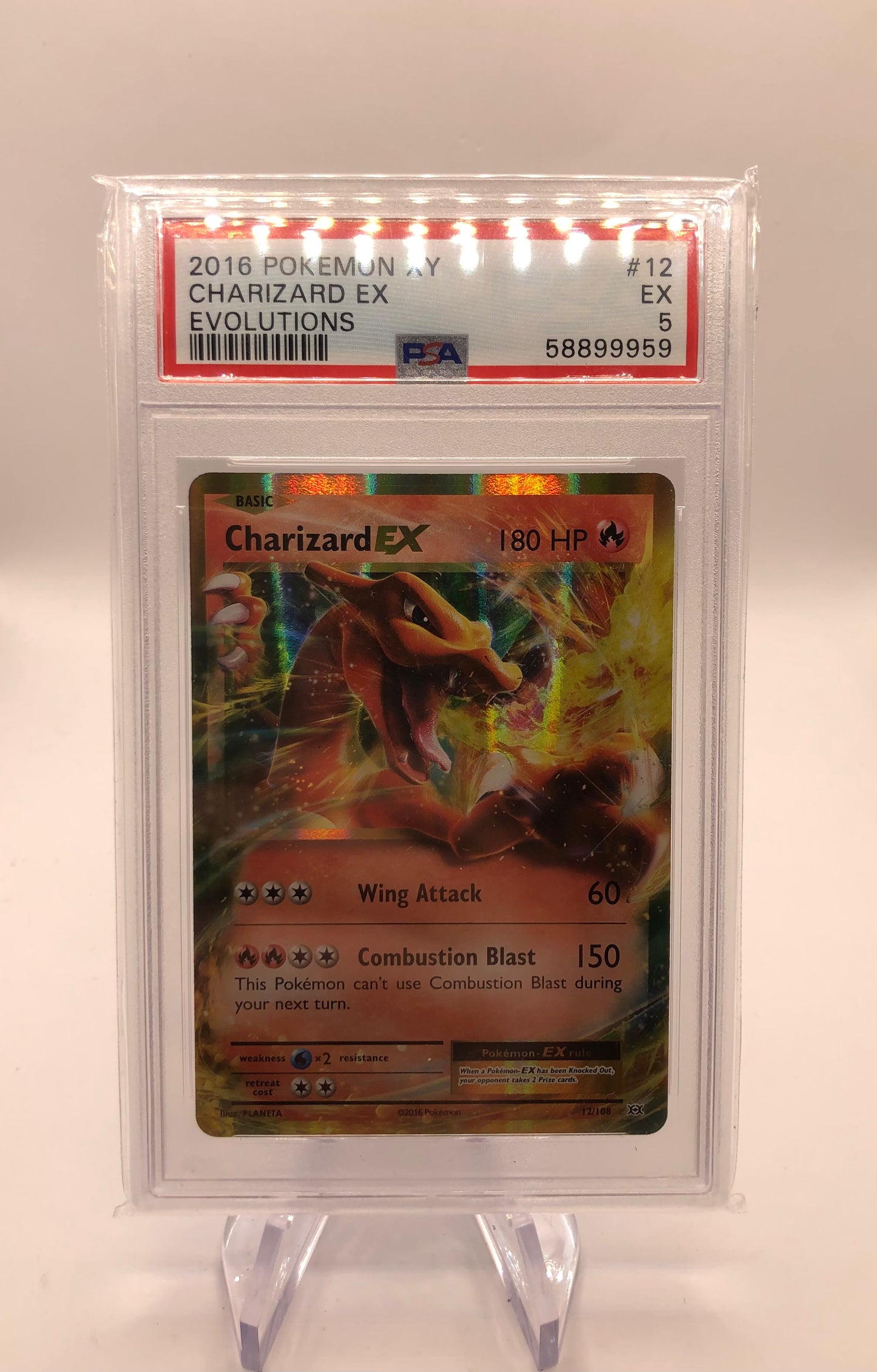 Pokemon Karte Ex PSA 5 Glurak 12/108 Englisch