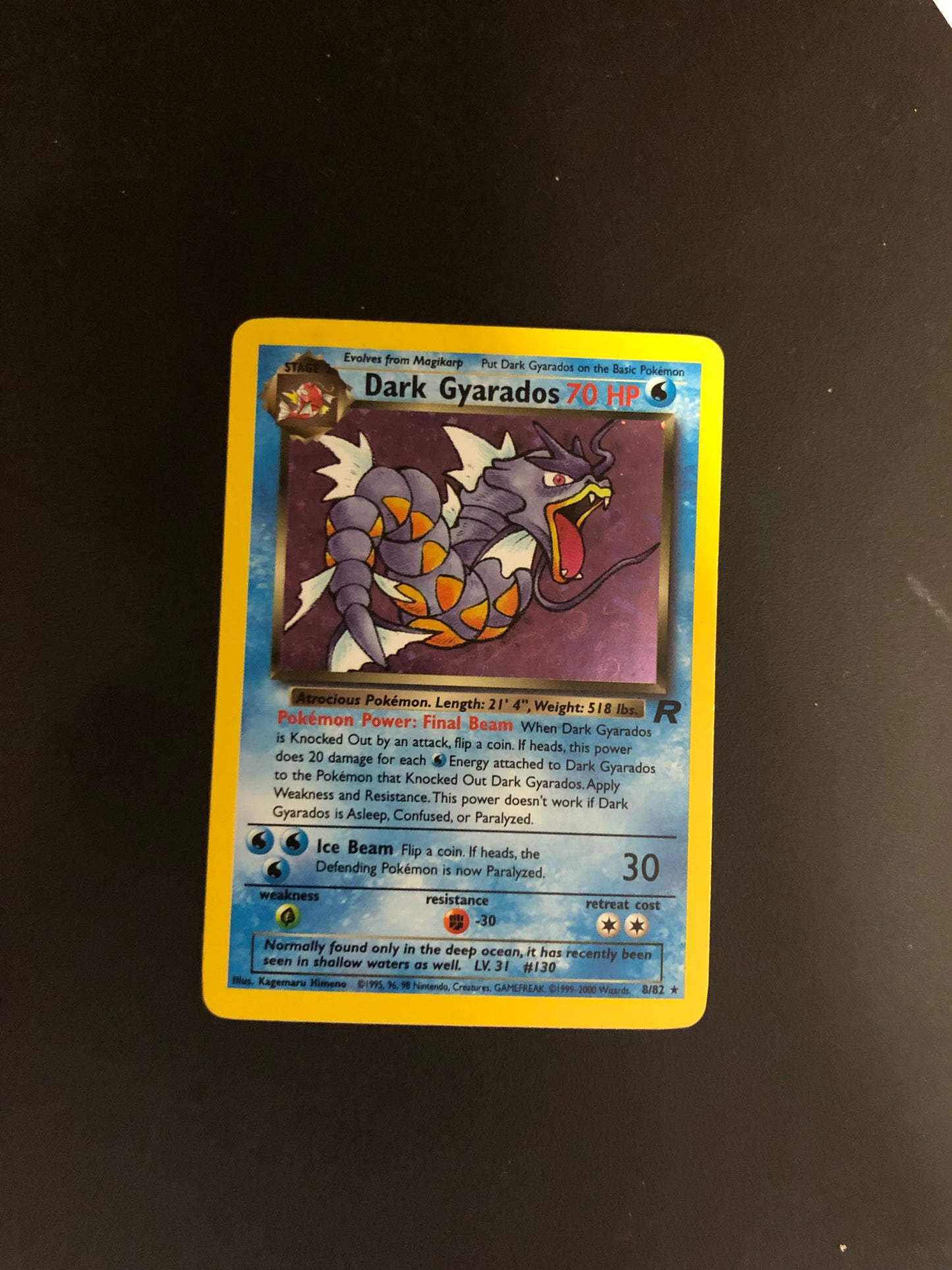 Pokemon Karte Holo Dunkles Garados 8/82 Englisch