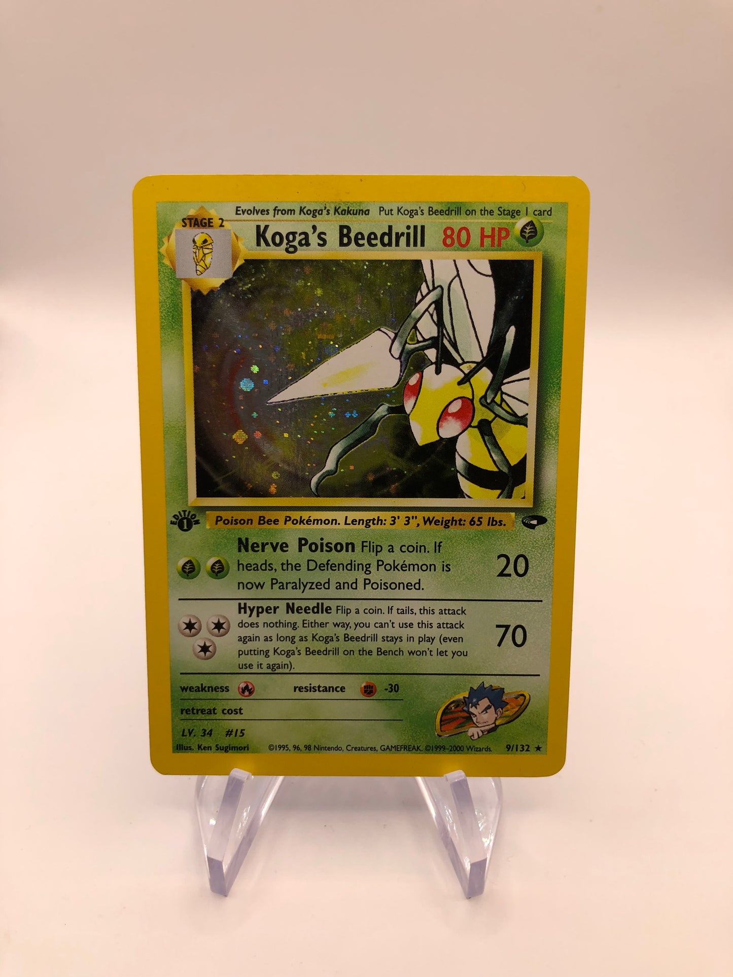 Pokemon Karte 1st Edition Holo Kogas Bibor 9/132 Englisch