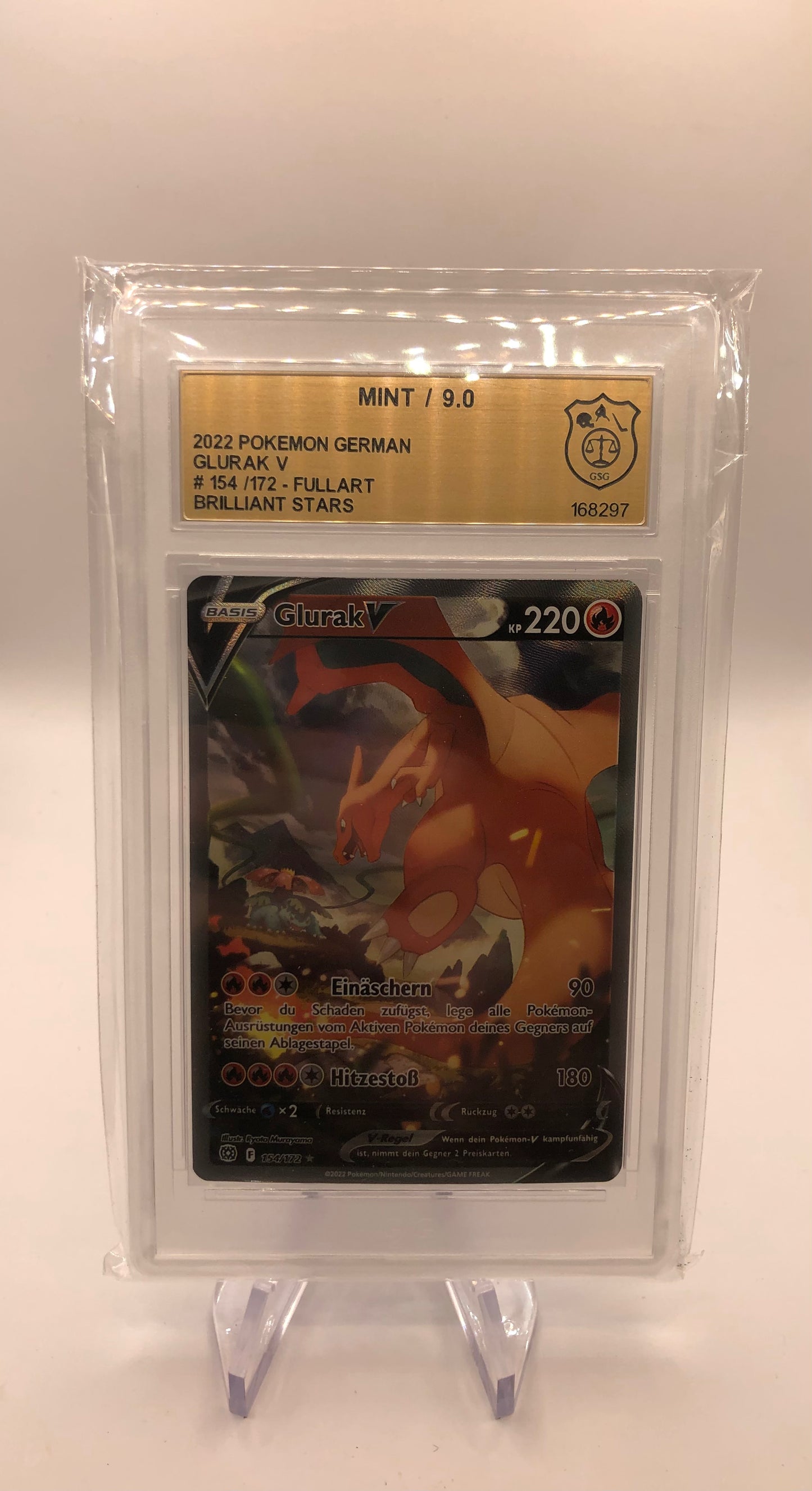 Pokemon Karte Alt-Art GSG 9 Glurak 154/172 Deutsch