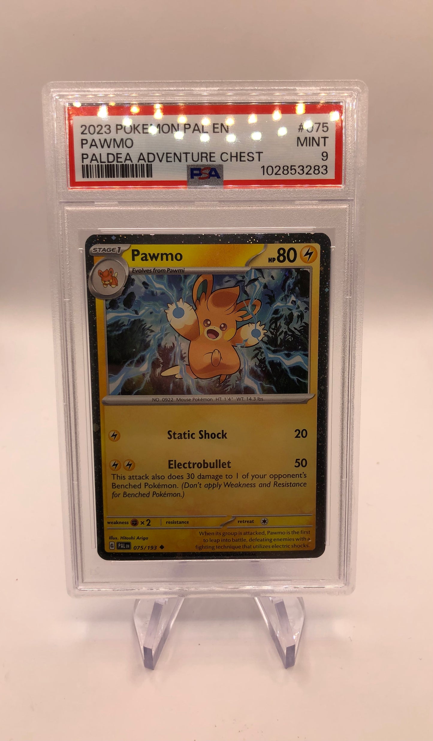 Pokemon Karte Psa 9 Pawmo 75/193 Englisch