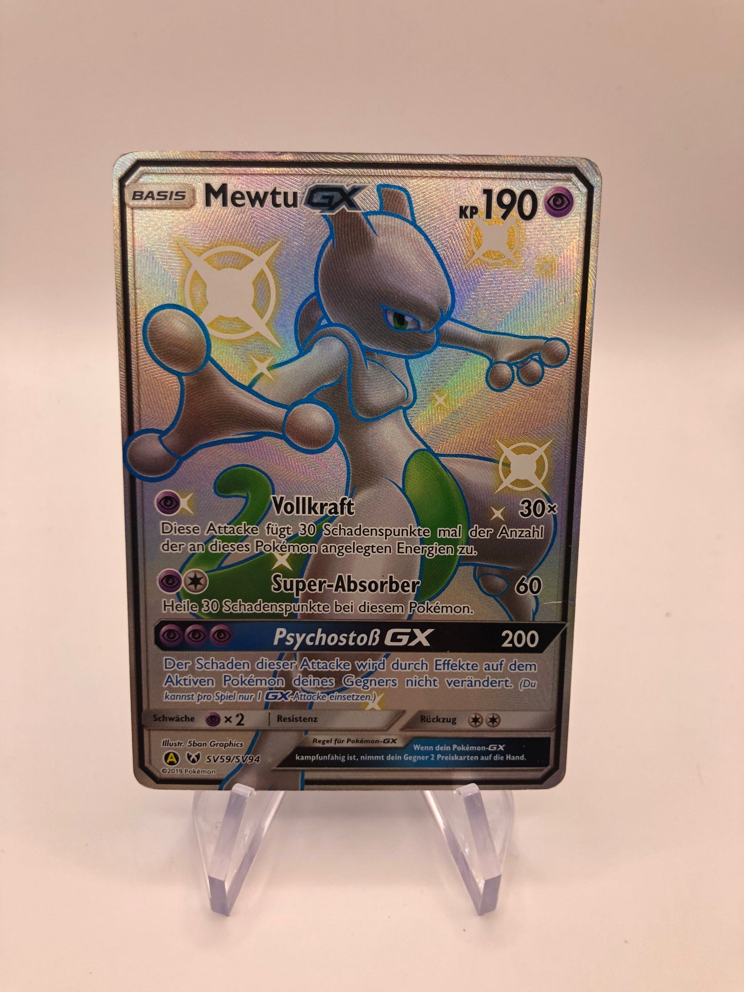 Pokemon Karte Shiny Gx Mewtu SV59/SV94 Deutsch