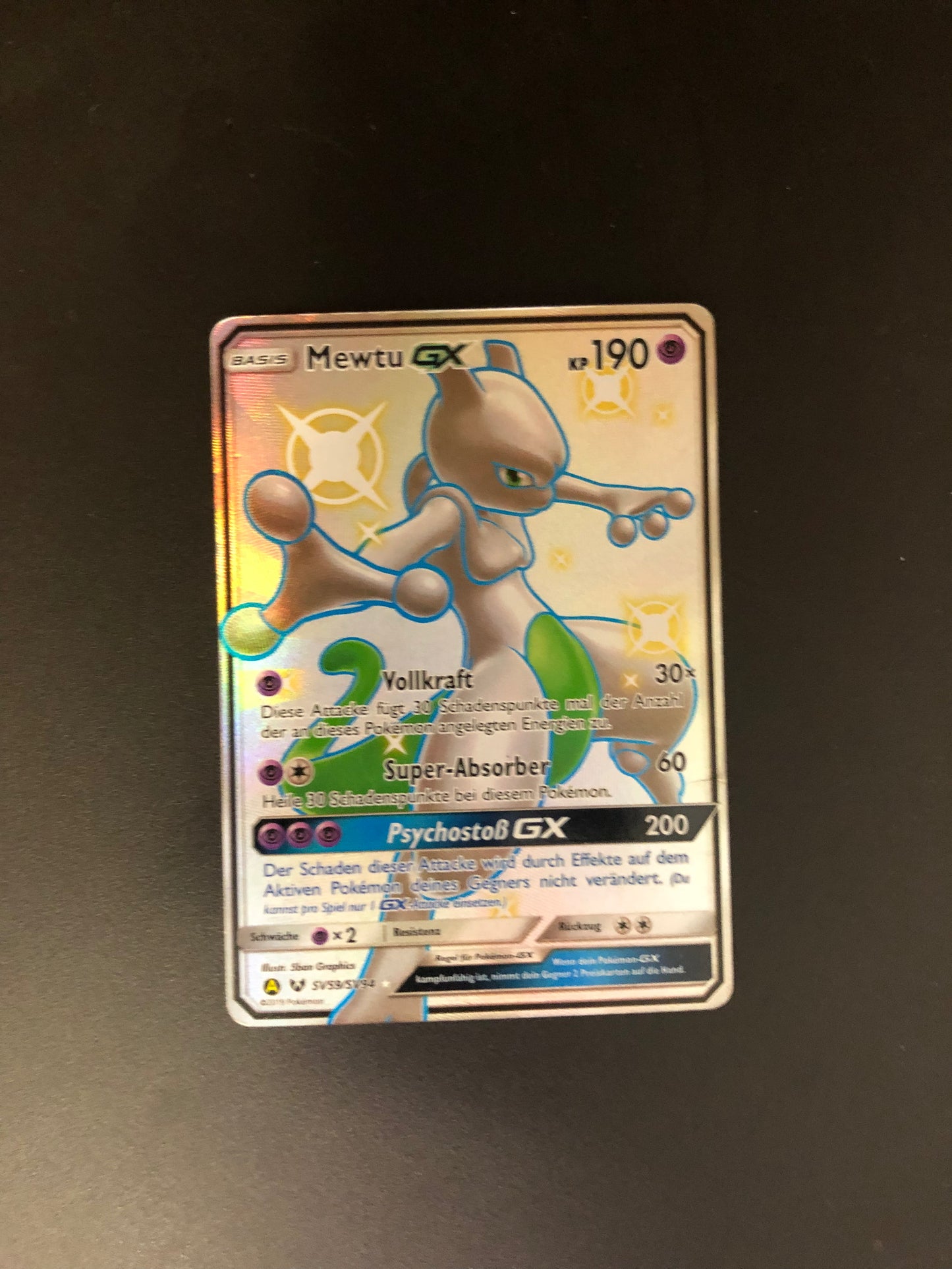 Pokemon Karte Shiny Gx Mewtu SV59/SV94 Deutsch