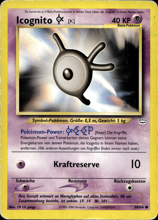 Icognito K 58/64 Deutsch – Vorderseite