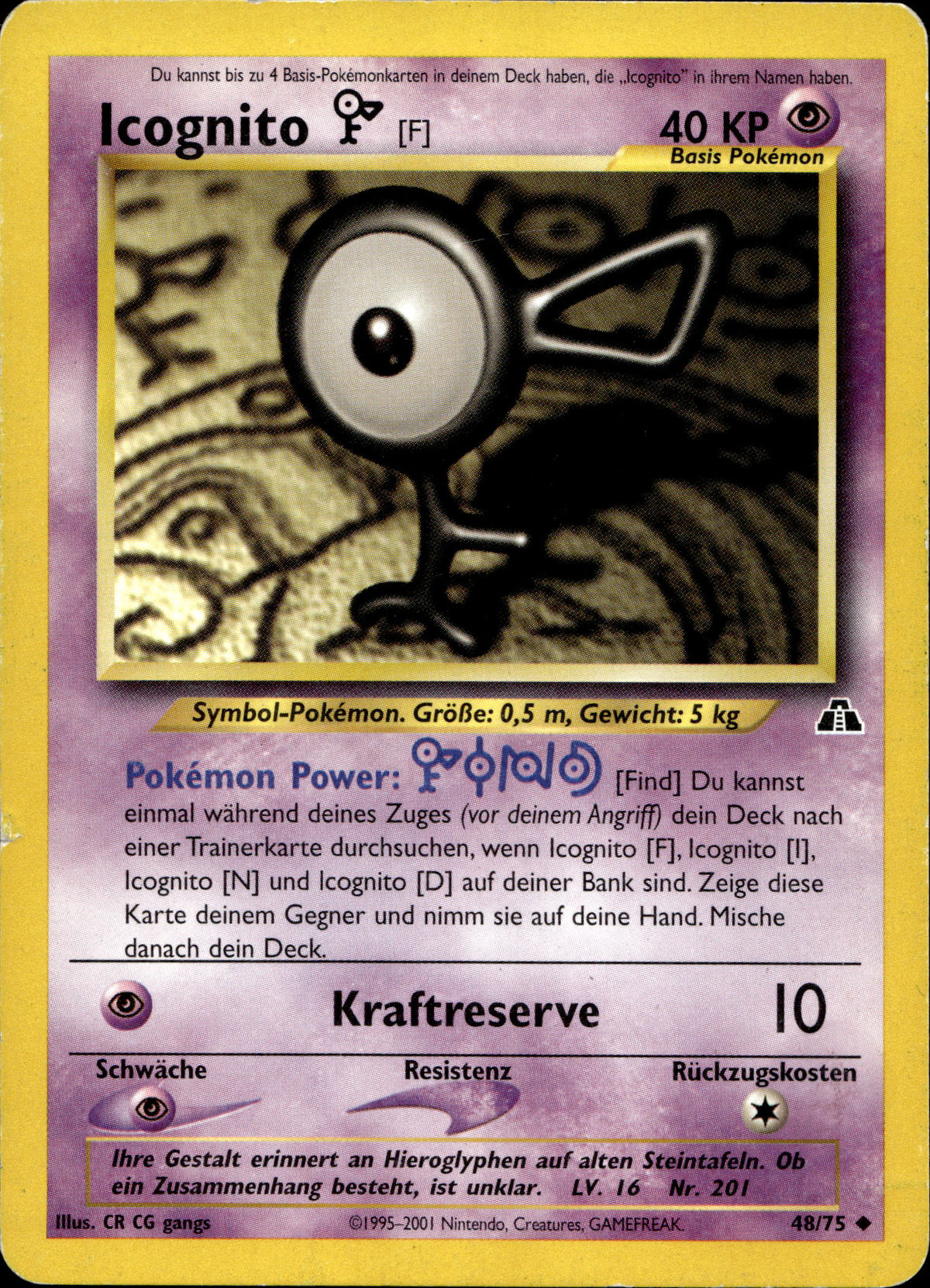Icognito F 48/75 Deutsch – Vorderseite