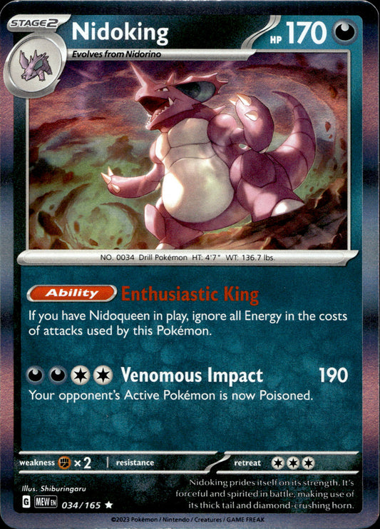 Nidoking 34/165 Holo Englisch – Vorderseite