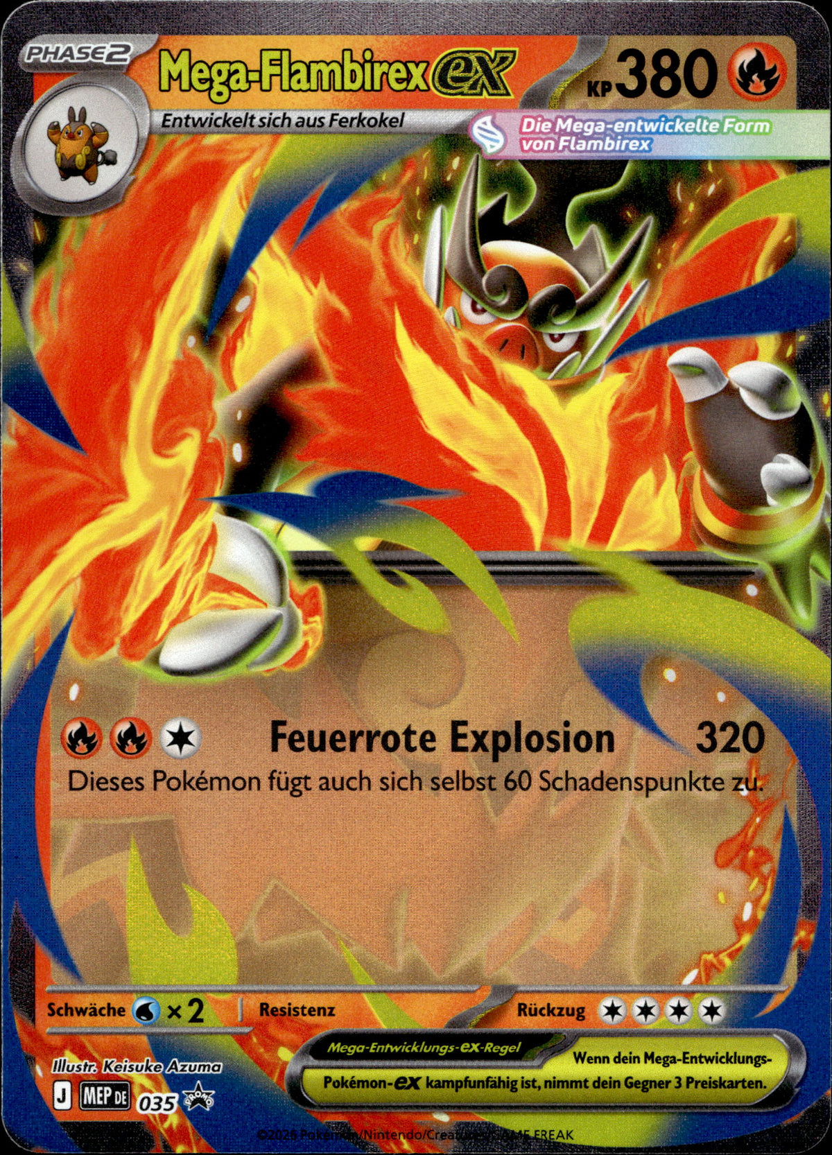 Mega-Glurak Y ex 35 Deutsch – Vorderseite