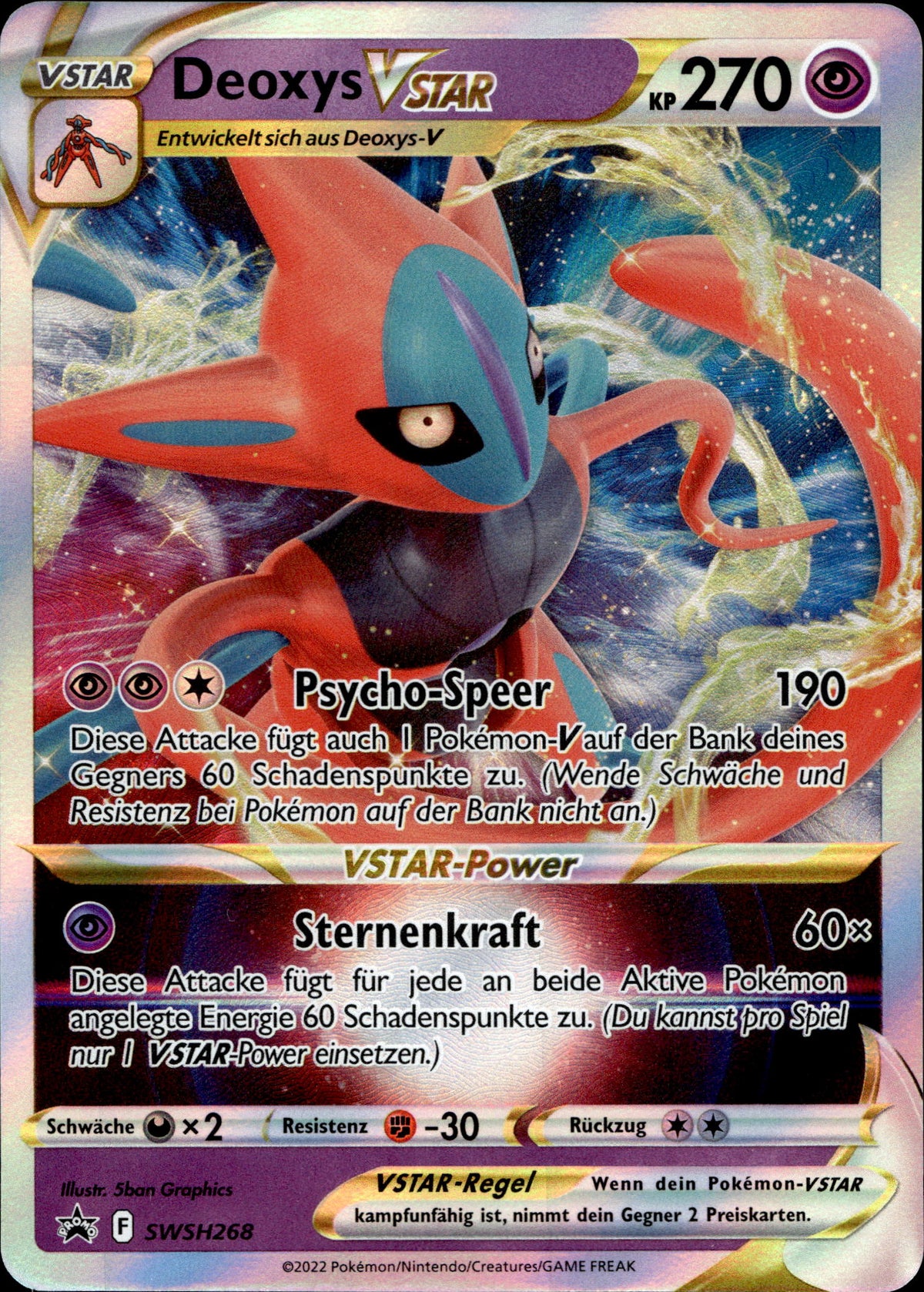 Deoxys VSTAR SWSH268 Deutsch – Vorderseite