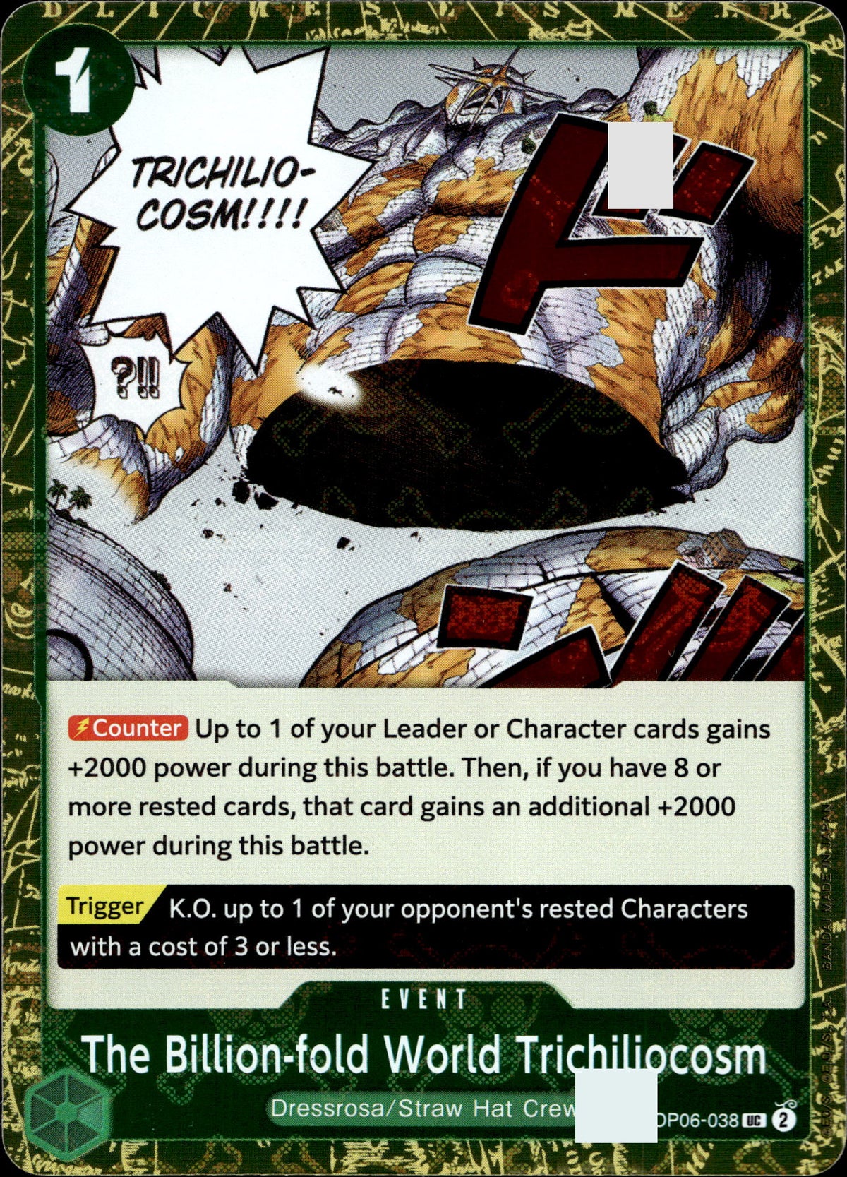 The Billion-fold World Trichiliocosm OP06-038 Englisch – Vorderseite