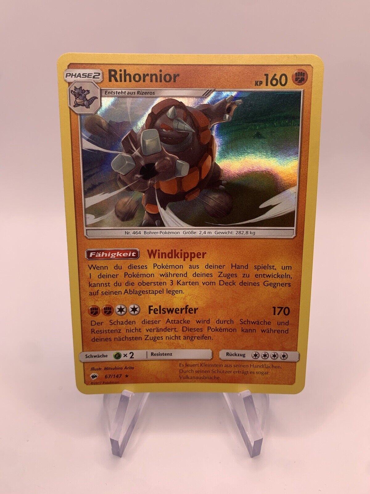 Pokemon Karte Holo Rihornior 67/147 Deutsch